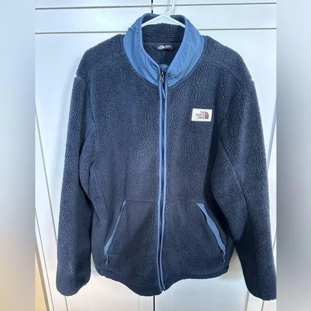 North Face Mens Campshire Fleece Full Zip Jacket Navy‎ Blue XL